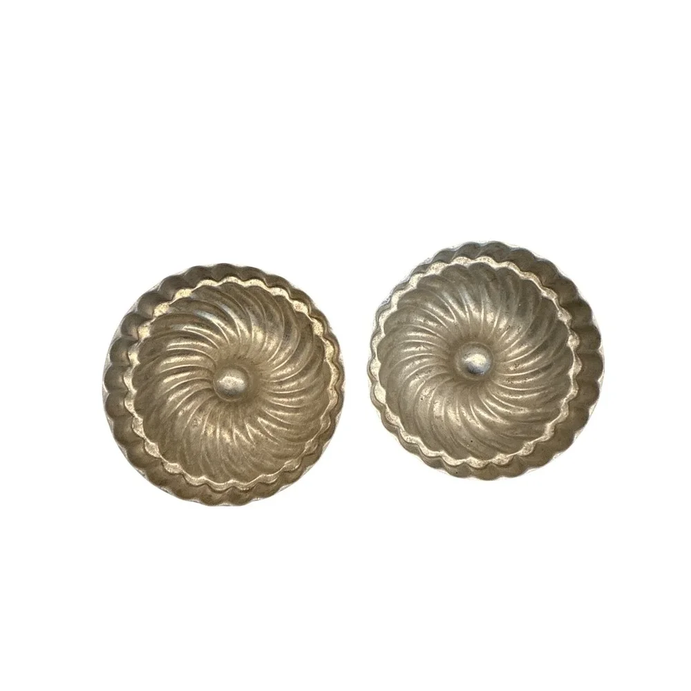 French Fluted Aluminum Molds‎ Pair for Baking or Gelatin 1950s